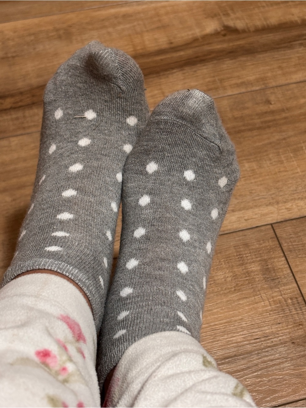 Gray Polka Dot Ankle Socks